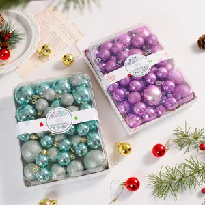 42-piece set of colorful Christmas ornament balls for holiday tree decoration