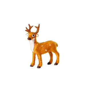 Realistic simulation spotted deer figurine for Christmas holiday home decoration