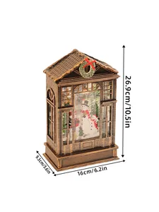 Detailed dimensions of the vintage Christmas LED music box with snowman family
