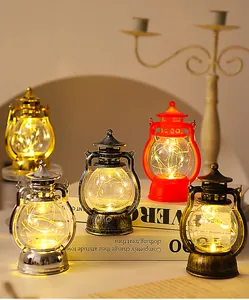 Juego de mini linternas LED retro decorativas con luces cálidas en su interior