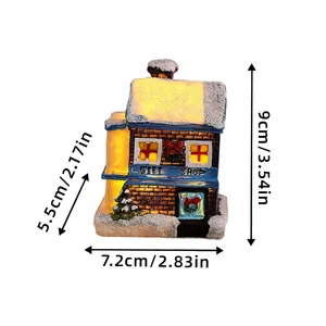 Dimensions of Christmas resin light-up house with European snow scene design