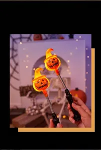 Glowing Halloween pumpkin wands for party decorations and festive gifts for kids