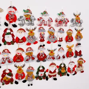 Assortment of cute plush Christmas ornaments for tree decoration and holiday gifts.
