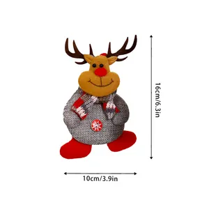 Festive Christmas reindeer fabric doll pendant decoration with 16cm height measurement