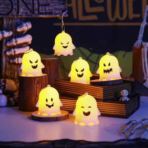 Set of cute glowing ghost night lights for Halloween decorations and party props