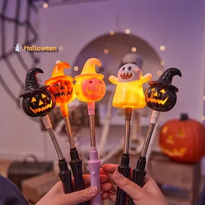 Halloween glowing hand wands with pumpkin and ghost motifs for party decorations