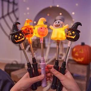 Halloween glowing sticks with pumpkin and ghost designs for children's party decoration