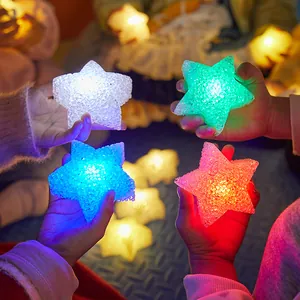 Handheld crystal star-shaped LED lights for children's holiday performance decor