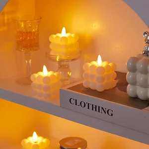 Romantic warm white LED bubble candle light for cozy home atmosphere and party decor