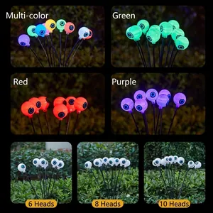Luces solares jardín ojo Halloween en estilos multicolor, rojo, verde y púrpura