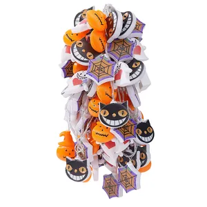 Halloween LED-Lichterkette mit Kürbis Katze Geist und Spinnennetz Dekoration Anhängern