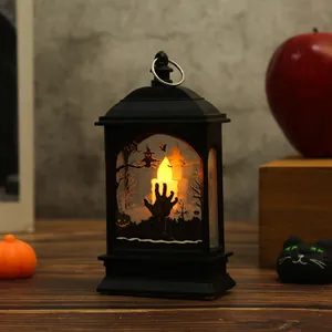 Lanterna LED decorativa di Halloween con sagome spettrali per decorazione da tavolo festiva