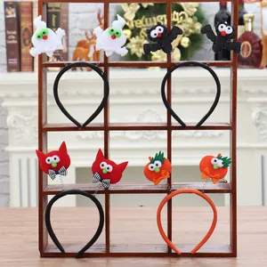 Diadema de Halloween Fantasma Murciélago Gato Rojo Calabaza Lentejuelas Brillo Accesorio de Disfraz de Fiesta para Niños Adultos Decoración