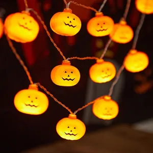 Luci a corda LED a forma di zucca arancione caldo per decorazioni festive d'interni