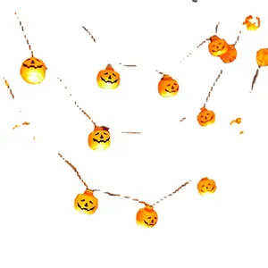 Luci a corda LED a forma di zucca di Halloween per decorazioni festive e feste
