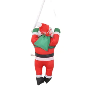 Decorazione natalizia festiva Babbo Natale rampicante da 25cm in peluche da appendere