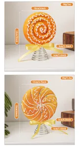 Detailed dimensions and weight specifications for two sizes of Christmas lollipop ornaments.