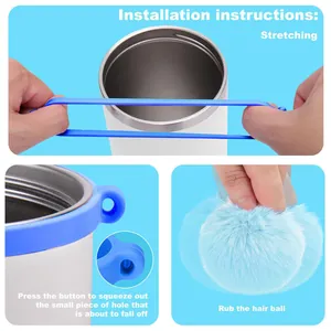 Guida all'installazione per il manico in silicone e il pompon azzurro per il bicchiere