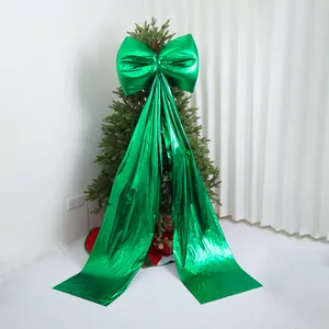 Grande fiocco verde metallizzato per addobbo albero di Natale e casa