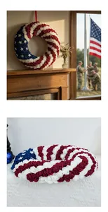 Ghirlanda di rose bandiera americana per decorazione pareti del 4 luglio casa.