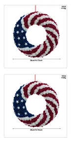 Confronto tra ghirlande di fiori in schiuma bandiera USA con specifiche da 36cm e 40cm