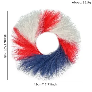 Diagramme détaillé des dimensions de la couronne patriotique bleu blanc rouge, 45 cm