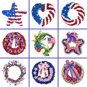 Assortiment de couronnes patriotiques pour la décoration du Jour de l'Indépendance US
