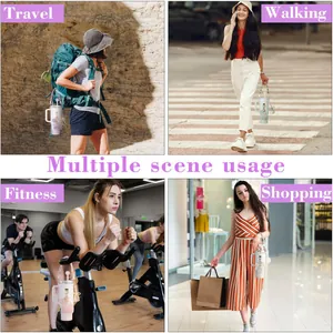 Set de accesorios para vasos en escenas de viaje, caminata, gimnasio y compras diarias
