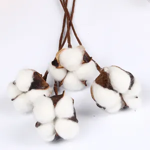 Natural dried cotton flower heads for DIY wreaths and Christmas home decorations.