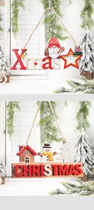 Handcrafted wooden Christmas door hangers with festive gnome and snowman designs