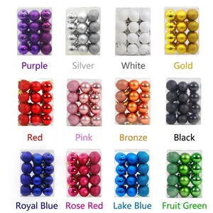 Electroplated Plastic Christmas Ball Ornaments Matte Glossy Glitter Xmas Tree Hanging Decorations For Holiday Home Decor