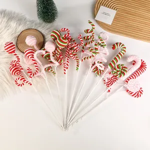 Plüsch Weihnachten Gedrehter Stiel Lutscher Zuckerstange Ornament Für Weihnachtsbaum Dekoration DIY Basteln Rot Grün Rosa Weiß