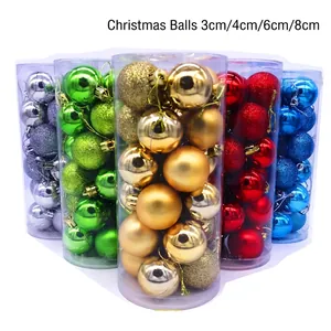 Set di 24 palline di Natale galvanizzate lucide in cinque colori assortiti