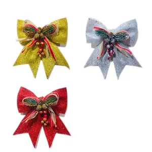 Fiocco Di Natale In Schiuma Con Brillantini Con Pigne E Bacche Per Ornamenti Albero Di Natale Decorazione Appesa Per Feste