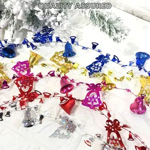 Ghirlanda di Campane di Natale Catena Ornamento Appeso Per Albero di Natale Finestra Bar Scena Decorazione Oro Argento Rosso Blu Rosa