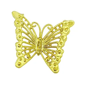 Gedetailleerde gouden plastic vlinderdecoratie voor kerstkransen en creatieve hobby's