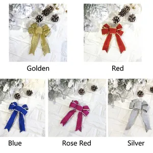 Set di fiocchi natalizi glitterati da 12cm in oro, rosso, blu, rosa e argento