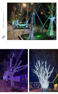 Waterproof outdoor LED fairy string lights wrapped around trees for garden night decoration