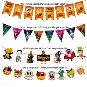 Halloween Cartoon Banner Girlande Hängende Dekoration Geist Kürbis Monster Ornamente Party Zubehör Für Hotel Mall Bar KTV