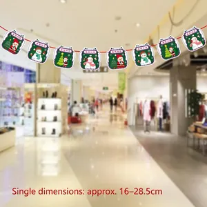 Banderole de Noël avec Père Noël et bonhomme de neige pour décoration de fête festive