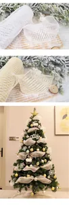 Ruban en maille PP décoratif pour décoration d'arbre de Noël DIY et matériel d'emballage