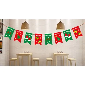 Bannières de Noël rouges et vertes pour la décoration festive de scènes de fête