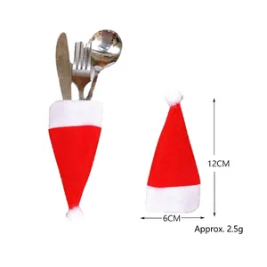 Mini Christmas hats for cutlery holder decoration 12x6cm red felt Christmas party decor