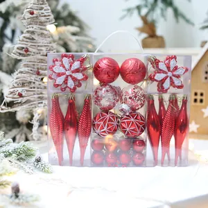 Assortimento di Ornamenti per la Decorazione Dell'albero di Natale Galvanizzati Pendenti con Sfera a Fiocco di Neve Luccicanti
