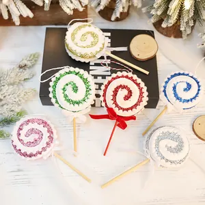 Set di lecca-lecca natalizi in schiuma glitterata per decorazioni dell'albero