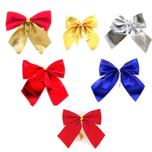 Multi-colored decorative Christmas bows for tree, wreaths, and festive ornaments.