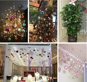 Collage showing 3cm electroplated Christmas ornaments used for tree and home holiday decor