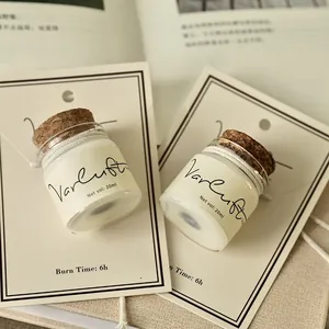 Travel size scented candle samples in glass jars with cork stoppers, 20ml gift set