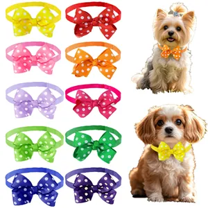 Punktmuster Haustier Halsband Verstellbar Dekorativ Hund Katze Welpe Kätzchen Halskette Bubble Blume Schleife Zubehör