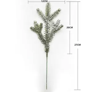 Künstlicher schneebedeckter Kiefernzweig für Weihnachtsdeko, 27 cm Höhe und 12 cm Breite